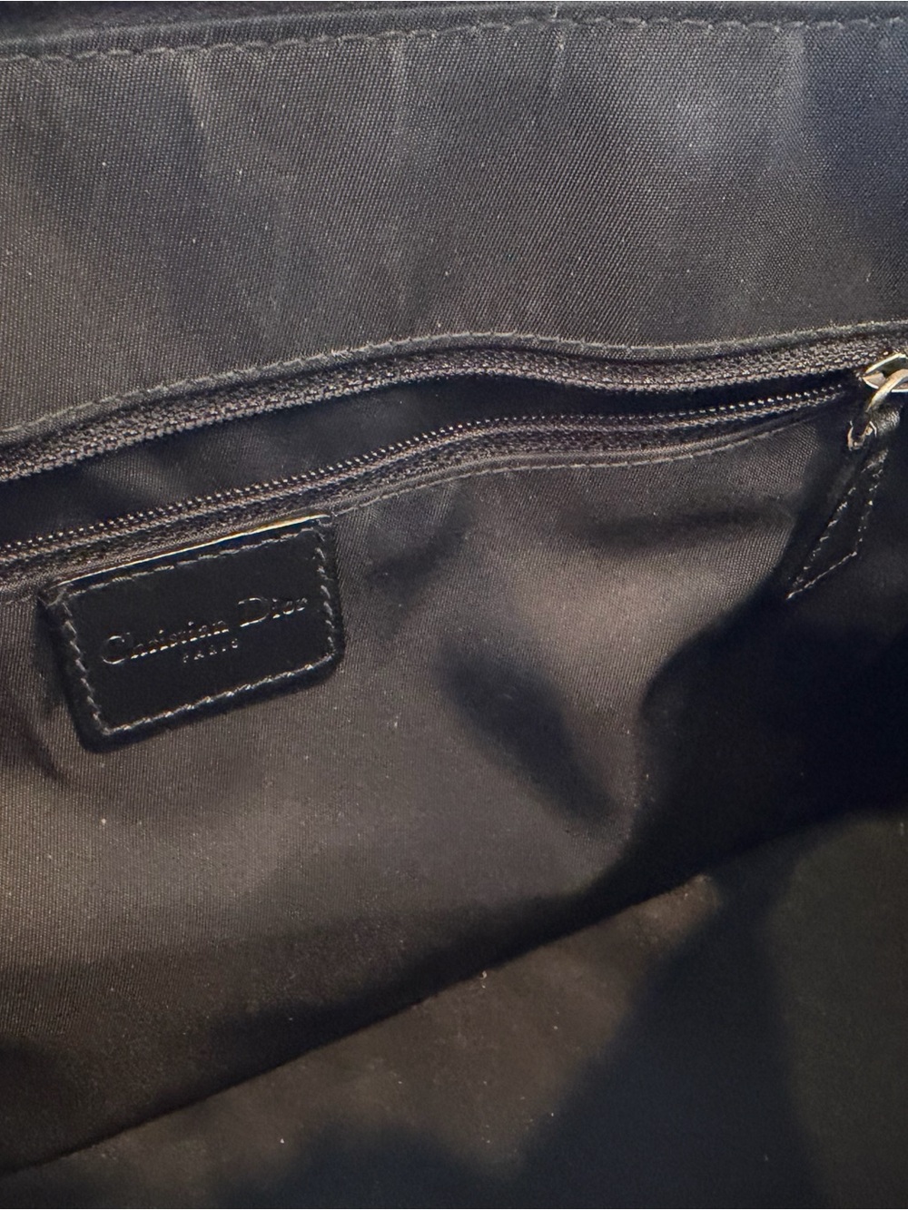 Dior Black Monogram Leather-Trim Tote - Picture 5 of 13